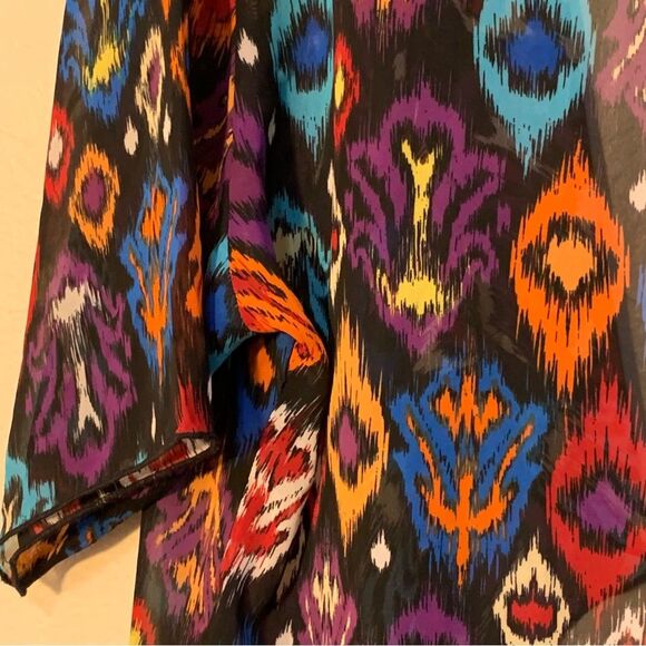 LULAROE Kimono Women Large Colorful Open Waterfall Short Sleeve Longline. - Picture 6 of 11